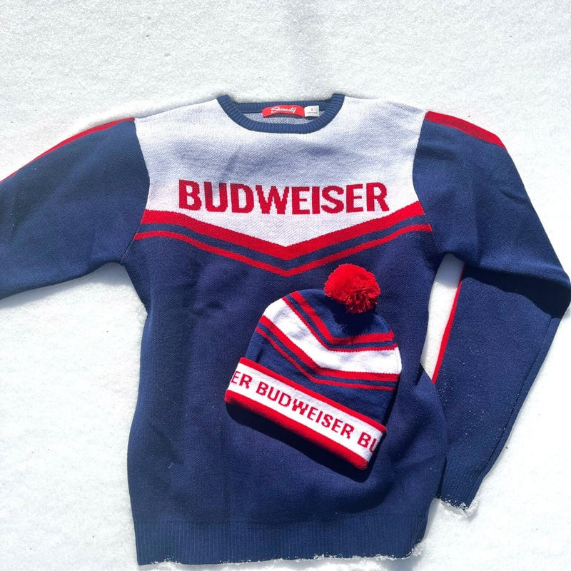 Budweiser Unisex Retro Knitted Ski Sweater