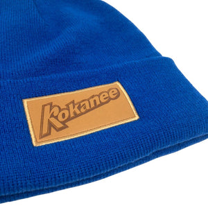 Tuque à rabat en tricot bleu Kokanee