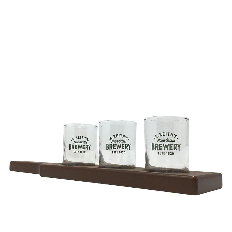 Palette de dégustation de bière et verrerie d'Alexander Keith