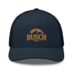 Busch Navy and Khaki Embroidered Trucker Cap